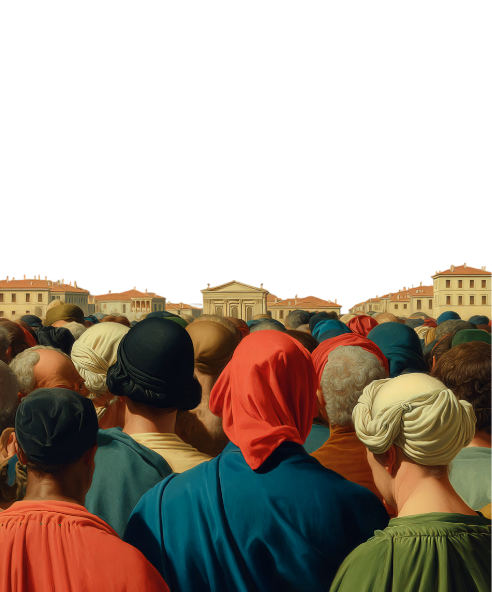 A crowd of people